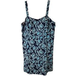 SWIMSUITS FOR ALL Blue & White Floral One Piece Bathing Suit - Women's 18